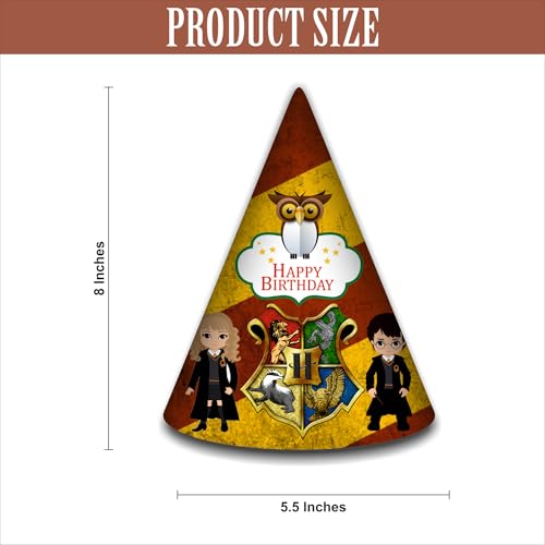 Party Baazaar Magical Wizard Birthday Caps | Magical Hats for Fantasy-Themed Parties | Wizard Theme Party Hats (Pack of 10) - Image 4