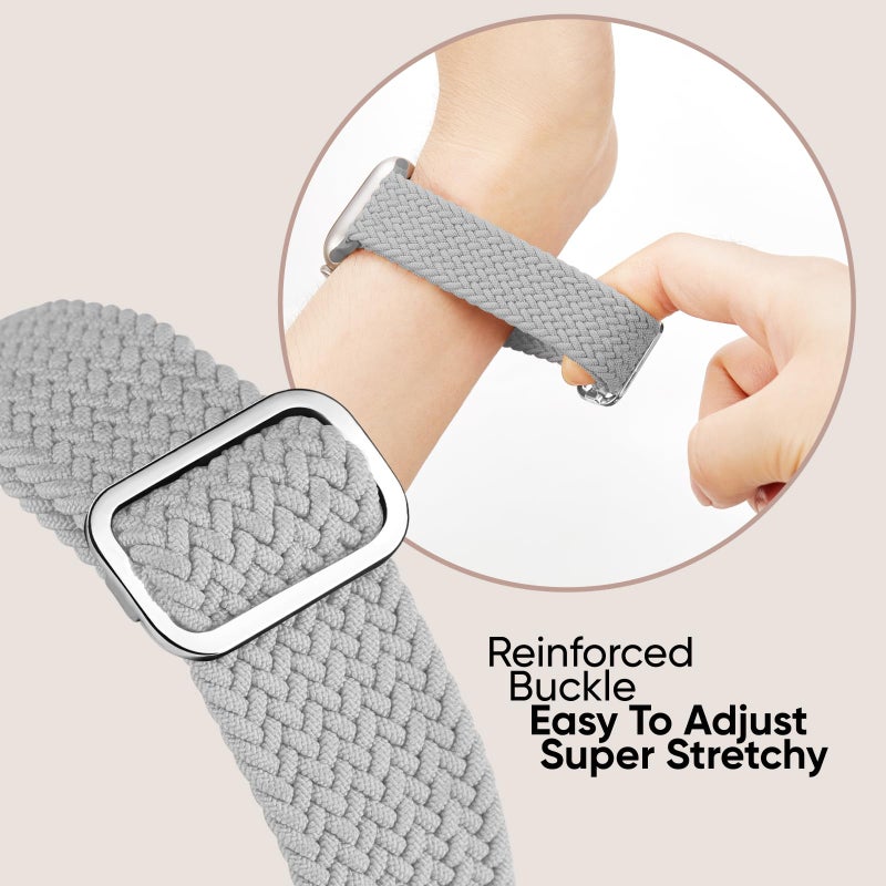 Knossen 6 Pack Braided Stretchy Bands Compatible with Apple Watch Band 38mm 40mm 41mm 42mm 44mm 45mm 46mm 49mm Women Men, Adjustable Nylon Solo Loop Elastic Straps for iWatch Series 11 10 9 8 7 6 5 4 SE Ultra - Image 5