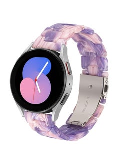 DEALELE Bands Compatible with Samsung Galaxy Watch 6/6 Classic / 5/5 Pro/Galaxy Watch 4/4 Classic / 3 41mm / Active 2, 20mm Colorful Resin Replacement Strap for Women Men(Purple pink)  - Image 1