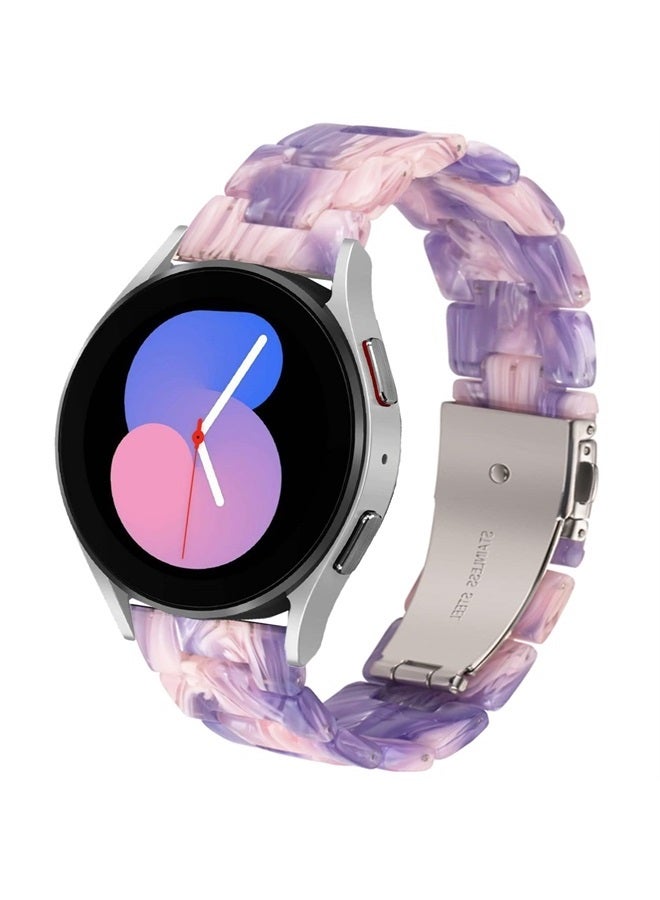 DEALELE Bands Compatible with Samsung Galaxy Watch 6/6 Classic / 5/5 Pro/Galaxy Watch 4/4 Classic / 3 41mm / Active 2, 20mm Colorful Resin Replacement Strap for Women Men(Purple pink) - Image 1