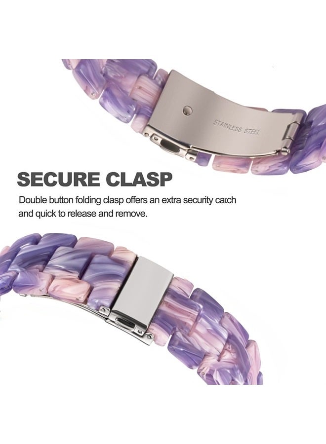 DEALELE Bands Compatible with Samsung Galaxy Watch 6/6 Classic / 5/5 Pro/Galaxy Watch 4/4 Classic / 3 41mm / Active 2, 20mm Colorful Resin Replacement Strap for Women Men(Purple pink) - Image 3