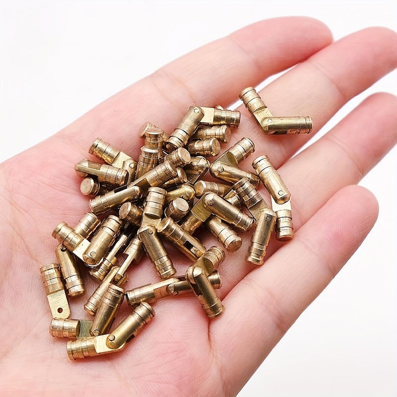 Brass Barrel Hinges 40pcs Set Miniature Concealed for DIY Jewelry Boxes and Cabinet Doors - Image 1