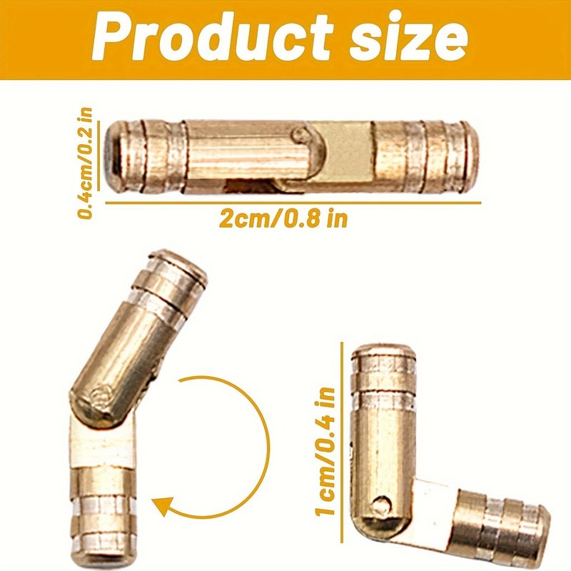 Brass Barrel Hinges 40pcs Set Miniature Concealed for DIY Jewelry Boxes and Cabinet Doors - Image 2