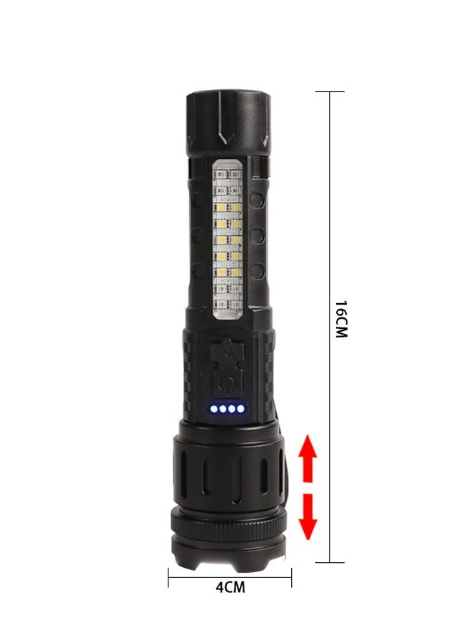 7-Speed Adjustable Long-Lasting Strong Light Flashlight, Type C Rechargeable Outdoor Fluorescent Zoom Flashlight - Image 3