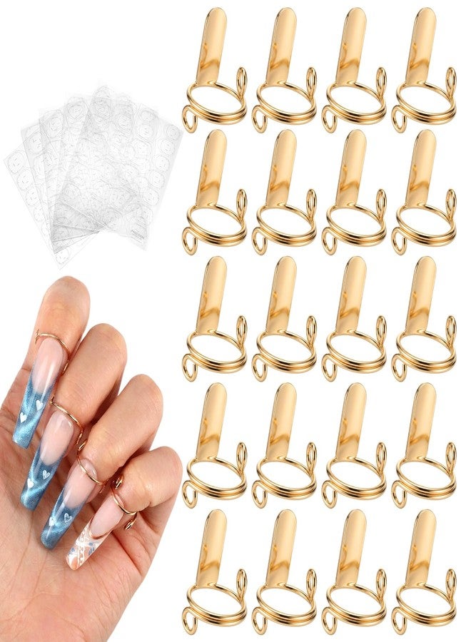 HaiFafafaing 20 Pcs Wudu Nail Rings Set With 120 Adhesive Tabs(Gold) - Image 1