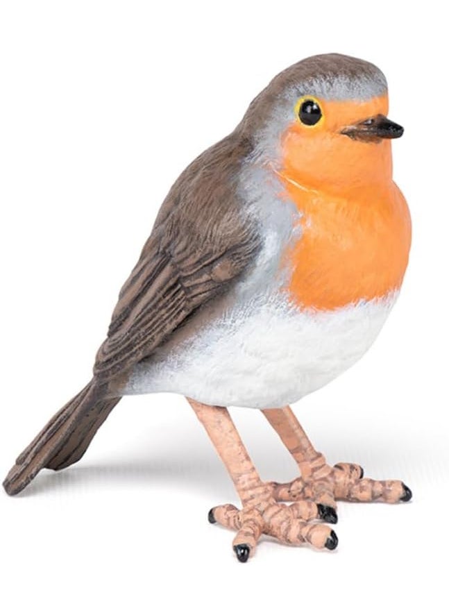 Papo Papo  Robin  Realistic Figurine  3 Years Old  Garden Animals Collection  Hand Painted  Educational Realistic Bird Toy  Faithfull Details  5 cm  Gift idea  Robin Bird Toy  Wildlife Figurine  - Image 1