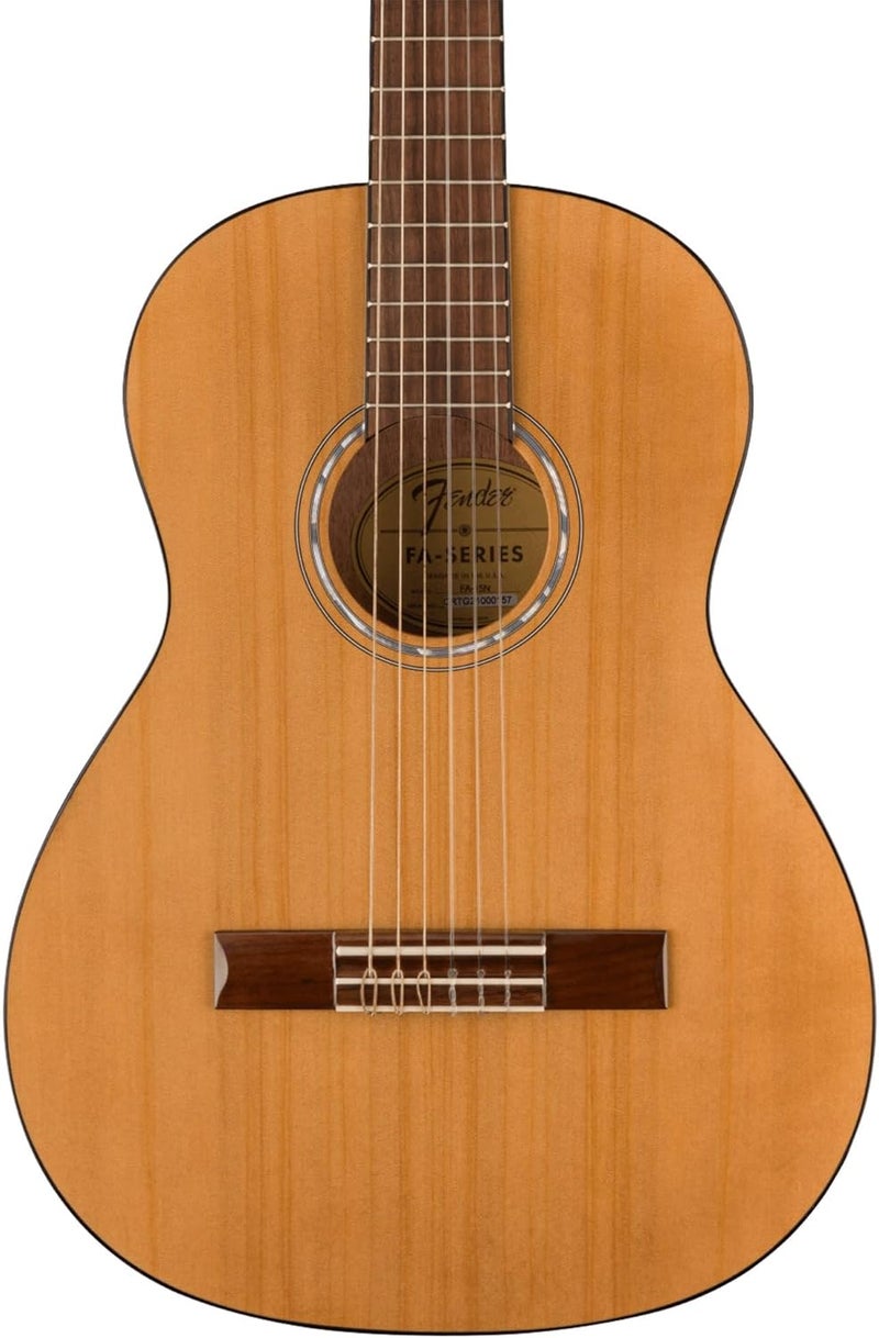 FENDER طقم جيتار فندر FA15N بحجم 34 خيوط نايلون للاستخدام الصوتي للمبتدئين مع حقيبة حمل وحامل وخيوط نايلون وم tuner وحزام وقرص DVD تعليمي من أوستن بازار - Image 5