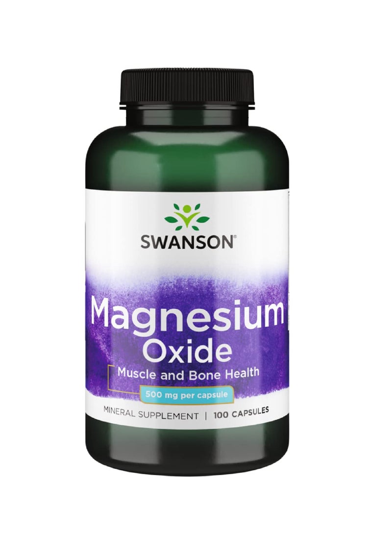 SWANSON أكسيد المغنيسيوم من سوانسون 500 ملغ 100 كبسولة