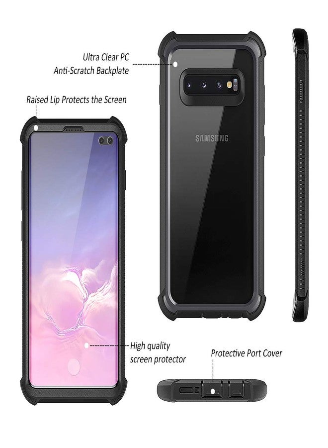 ديكسنور جراب Dexnor لهاتف Galaxy S10 Plus مع واقي شاشة، شفاف ومتين، يوفر حماية كاملة للجسم، مقاوم للصدمات، غطاء خلفي صلب مزدوج الطبقات شديد التحمل لهاتف Samsung Galaxy S10 Plus - Image 2