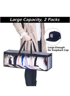 Y&D Hat Organizer, Storage for Baseball Caps, Bag, Cap Holder Rack with Carrying Handles & Lid, Portable Large Box Home Travel  - Image 2