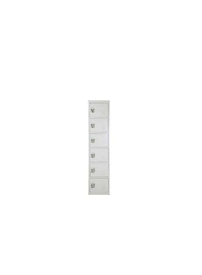 Galaxy Design Galaxy Design Six Door Metal Locker Cabinet With Plastic Handle Grey Color Size (L x W x H) 45 x 45 x 183 Cm Model - GDF-6T - Image 1