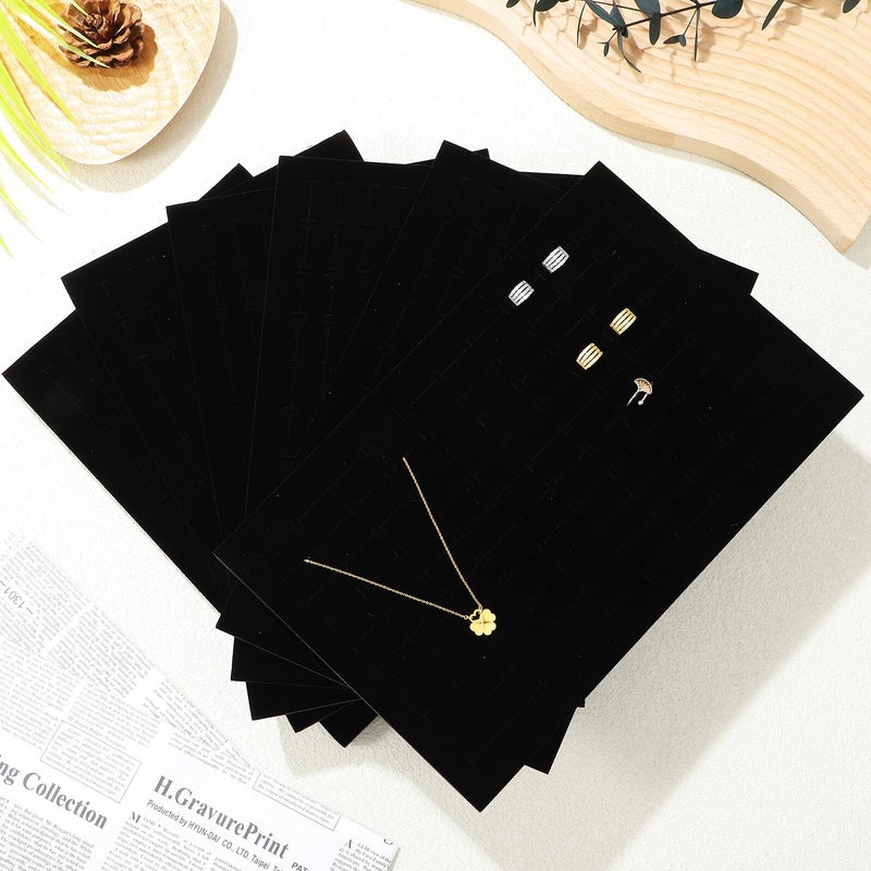 6 Pcs Black Jewelry Box Insert Pads with Ring and Earring Slots Cuttable Sponge for Storage Display - Image 4
