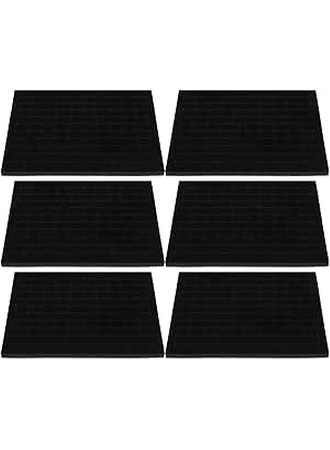 6 Pcs Black Jewelry Box Insert Pads with Ring and Earring Slots Cuttable Sponge for Storage Display - Image 1