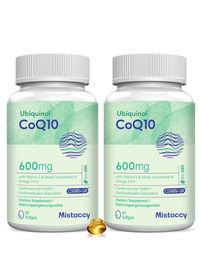 Mistaccy CoQ10 600mg Softgels | High Absorption CoQ10 Ubiquinol Supplement | Reduced Form Enhanced with Vitamin E & Omega 3 6 9 | Antioxidant Powerhouse for Heart Health | 120 Softgels - Image 1