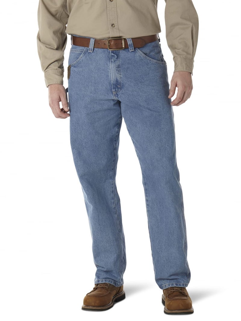 Wrangler جينز كاربيتر للرجال من Wrangler Riggs Workwear، مقاوم للتمزق، لون أزرق قديم، 34W x 34L US - Image 1