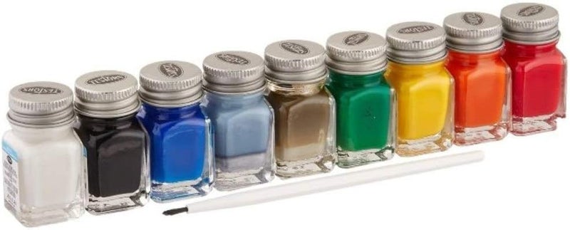 Testors Acrylic Value Finishing Paint Set - 9196T, Multicolor with Paint Brush - Image 1