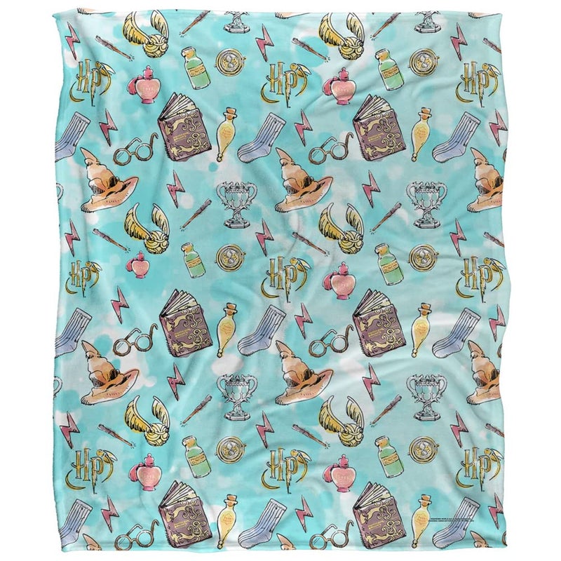 LOGOVISION Harry Potter Water Color Pattern Officially Licensed Silky Touch Super Soft Throw Blanket 50"" x 60"" - Image 2