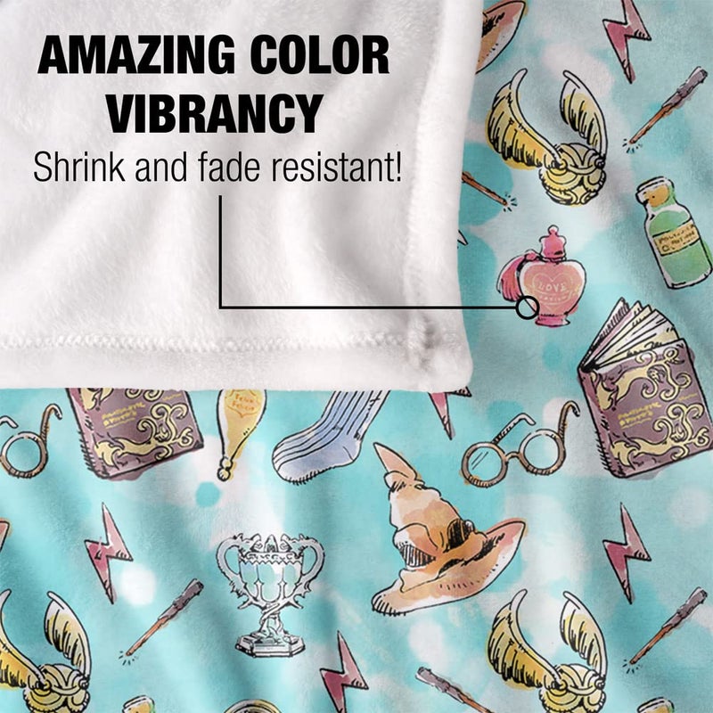 LOGOVISION Harry Potter Water Color Pattern Officially Licensed Silky Touch Super Soft Throw Blanket 50"" x 60"" - Image 4