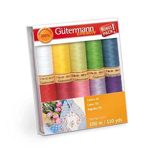 A&E GUTERMANN CONSUMER DIV Gutermann Cotton Thread Set, Spring, 10 Spools - Image 1