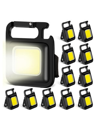 12 Pieces COB Mini Flashlight Bright Rechargeable Keychain Flashlights LED Pocket Flashlight 500 Lumens 4 Modes Flash Light Portable LED Work Lights with Folding Bracket Bottle Opener and Magnet Base - pzsku/Z574A7406ED5FD5935A61Z/45/_/1689503268/22d4c3de-33b7-43a6-b214-4acb7102af47