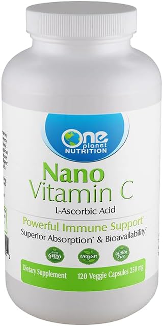 One Planet Nutrition Nano Vitamin C Capsules 120 Count for Immune Support