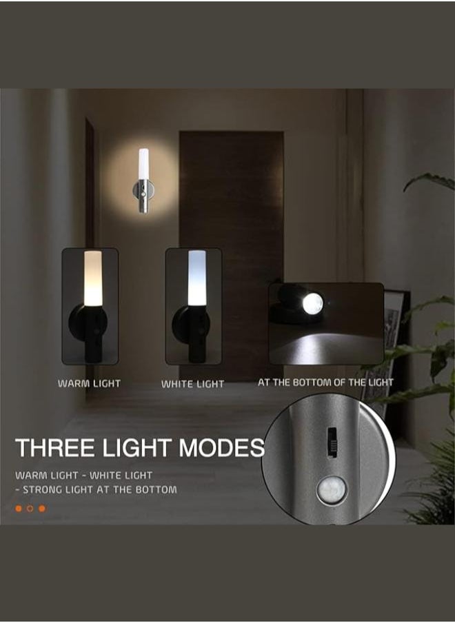 Executive LLC LED Wall Lamp Lights Indoor with Switch, USB Rechargeable Motion Sensor Magnetic Dimmable Induction Under Cabinet Light Bedroom Mirror Kitchen Sconces(Black)  - Image 3