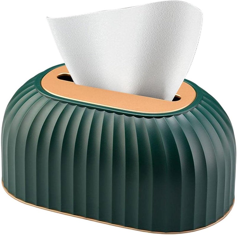 Wrixty Tissue Holder Creative Paper Spring Tissue Box Cover Striped Tissue Holder Rectangular Plastic Tissue Rack Light Luxury Tissue Paper Holder Dispenser (Multi Color) - Image 1