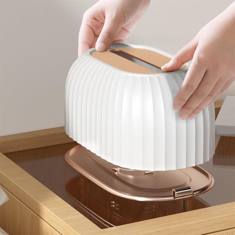 Wrixty Tissue Holder Creative Paper Spring Tissue Box Cover Striped Tissue Holder Rectangular Plastic Tissue Rack Light Luxury Tissue Paper Holder Dispenser (Multi Color) - Image 5