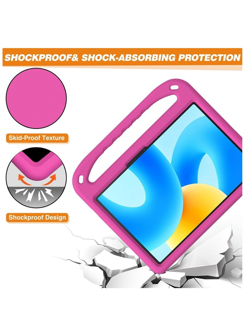VKL - Case Compatible with Huawei MatePad  11.5's, Air 11.5 inch 2023 Released, [Kids Friendly] Lightweight EVA Shockproof Handle Stand Protective Cover for Huawei MatePad Air 11.5 (Rose Red) - Image 1