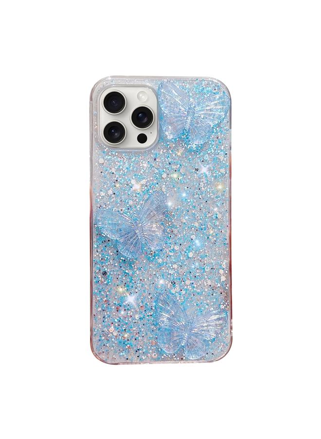 S-TOP Case For iPhone 12 Pro Max Starry Sequin Crystal Butterflies Epoxy TPU Phone Case - Image 1