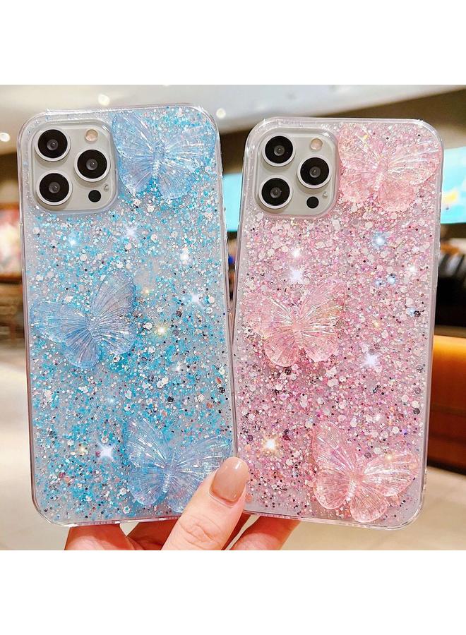 S-TOP Case For iPhone 12 Pro Max Starry Sequin Crystal Butterflies Epoxy TPU Phone Case - Image 5