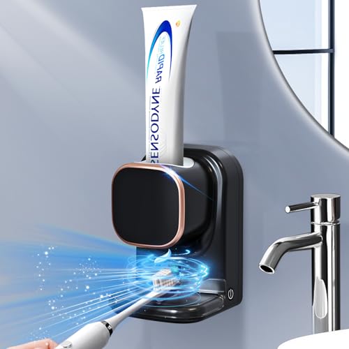 Automatic Toothpaste DispenserWall Mounted Electric Toothpaste Dispenser for Kids and AdultsToothpaste Dispenser for Bathroom Black