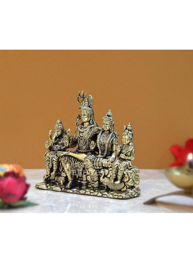 Dattatreya Dattatreya Bronze Shiv Parivar Shiva Family Idol Family for Home Decor Mandir Pooja Showpiece (Height 3.5 Inch)  - Image 3