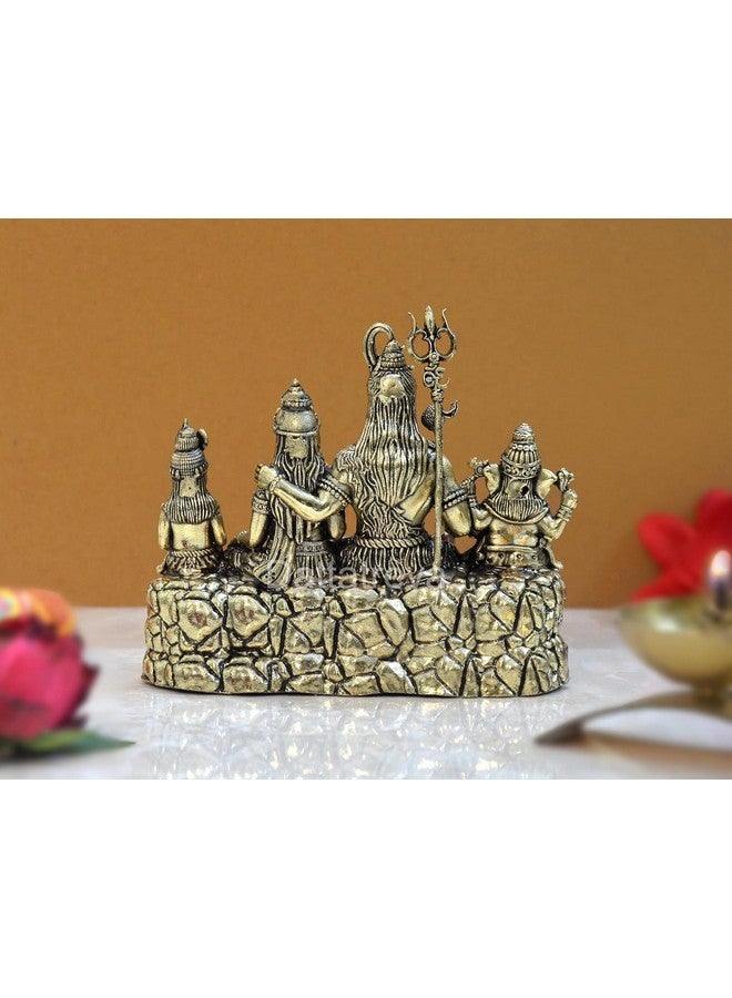 Dattatreya Dattatreya Bronze Shiv Parivar Shiva Family Idol Family for Home Decor Mandir Pooja Showpiece (Height 3.5 Inch)  - Image 5
