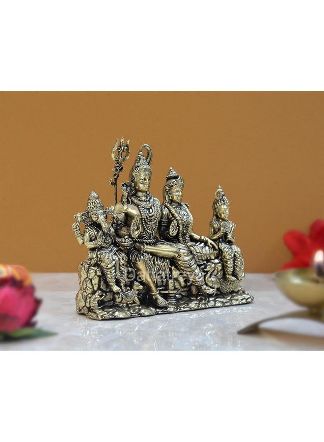 Dattatreya Dattatreya Bronze Shiv Parivar Shiva Family Idol Family for Home Decor Mandir Pooja Showpiece (Height 3.5 Inch)  - Image 4