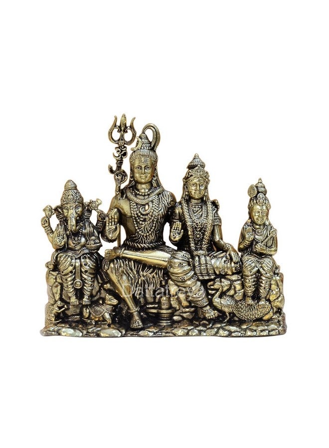 Dattatreya Dattatreya Bronze Shiv Parivar Shiva Family Idol Family for Home Decor Mandir Pooja Showpiece (Height 3.5 Inch)  - Image 2