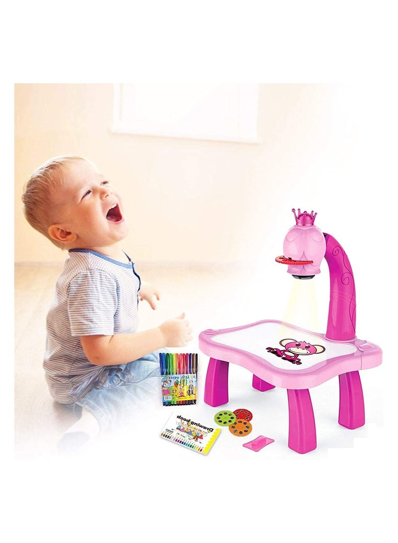 Child Learning Desk with Smart Projector, Kids Educational Painting Table with Light Music Children Projection Drawing Playset Table - Image 4