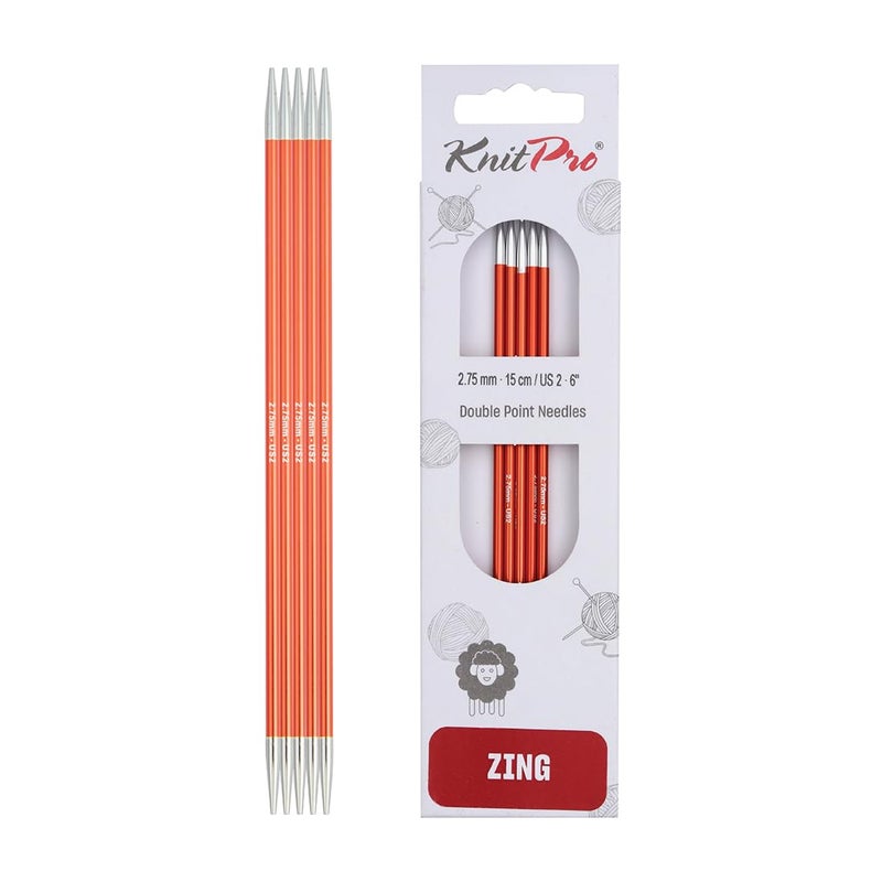KnitPro Zing Double Pointed Needles 6" (15cm) | US Size 2 (2.75mm) - Image 1