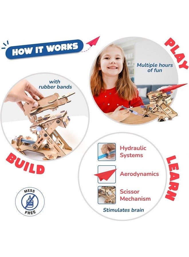 Smartivity 2in1 Hydraulic Aeroplane & Dart Launcher Toy for Kids 6-8-10-12-14 Years Old | Shoots Planes/Darts Far in Air I Birthday Gifts for Boys & Girls | DIY Science Toy for Kids 6-14 - Image 3