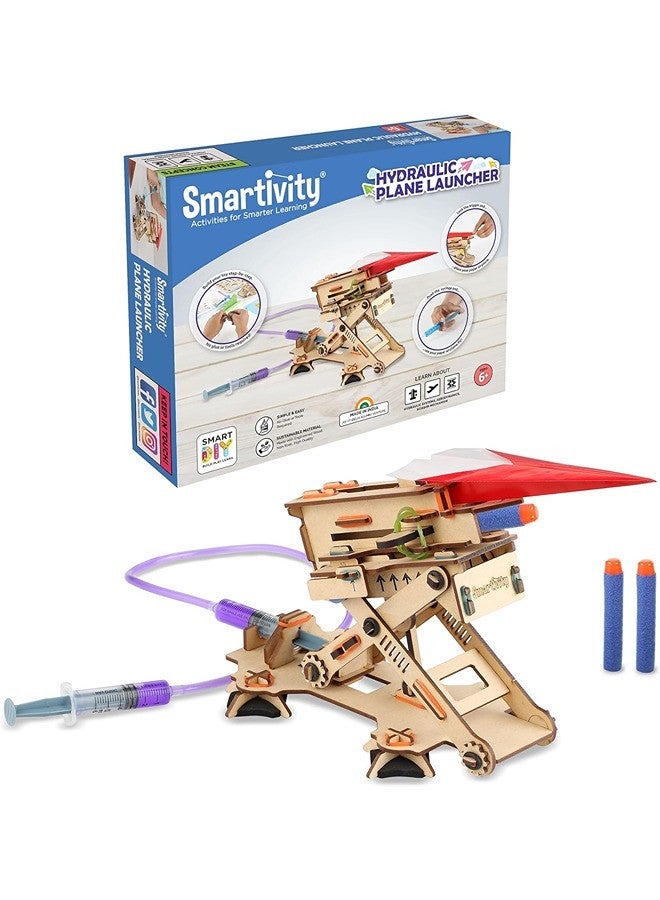 Smartivity 2in1 Hydraulic Aeroplane & Dart Launcher Toy for Kids 6-8-10-12-14 Years Old | Shoots Planes/Darts Far in Air I Birthday Gifts for Boys & Girls | DIY Science Toy for Kids 6-14 - Image 1