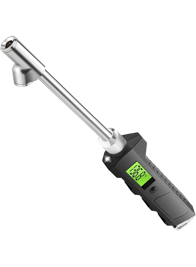 KASTWAVE Digital Tire Pressure Gauge 230 Psi Heavy Duty Dual Head For Truck And Rv With Backlit Lcd And Flashlight With Keyring Tire Air Inflator Gauge With Flexible Hose For Cars Motorbike - Image 1