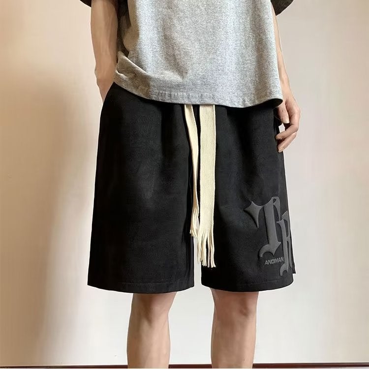 New Mens Shorts Summer American Style Loose-fit Versatile Basketball Sports Casual Pants Ins Student Five-piece Pants Black 