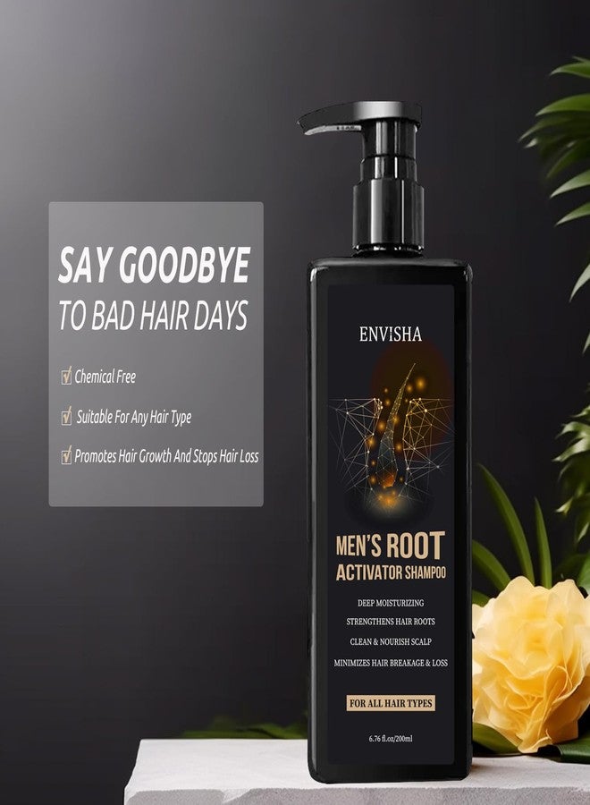 ENVISHA شامبو تنشيط الجذور للرجال لشعر أكثر كثافة - معزّز بزيت إكليل الجبل والزنجبيل - شامبو نمو الشعر للرجال، 200 مل - Image 2