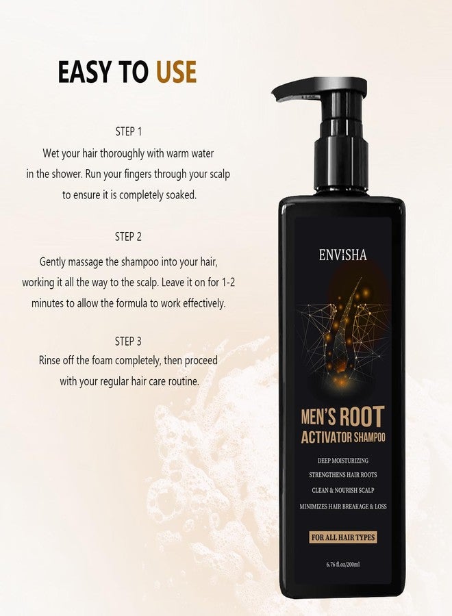 ENVISHA شامبو تنشيط الجذور للرجال لشعر أكثر كثافة - معزّز بزيت إكليل الجبل والزنجبيل - شامبو نمو الشعر للرجال، 200 مل - Image 4