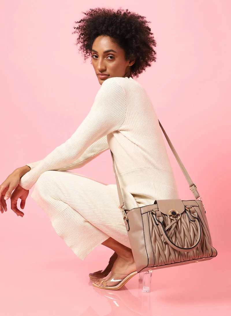 Haute Sauce Lenora Beige Handbag