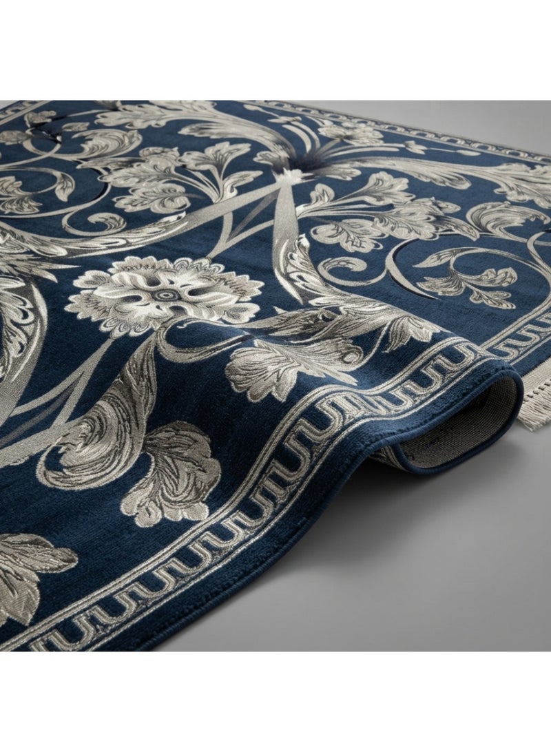 SMART HOME Large padded floor mat with a soft velvet surface and non-slip backing - Living room rug - Majlis rug - Lounge rug - Luxurious decorative rug - Elegant rug with modern patterns for living rooms and majlis - Size 300x200 cm - Suitable for everyday use and entertaining - Image 5