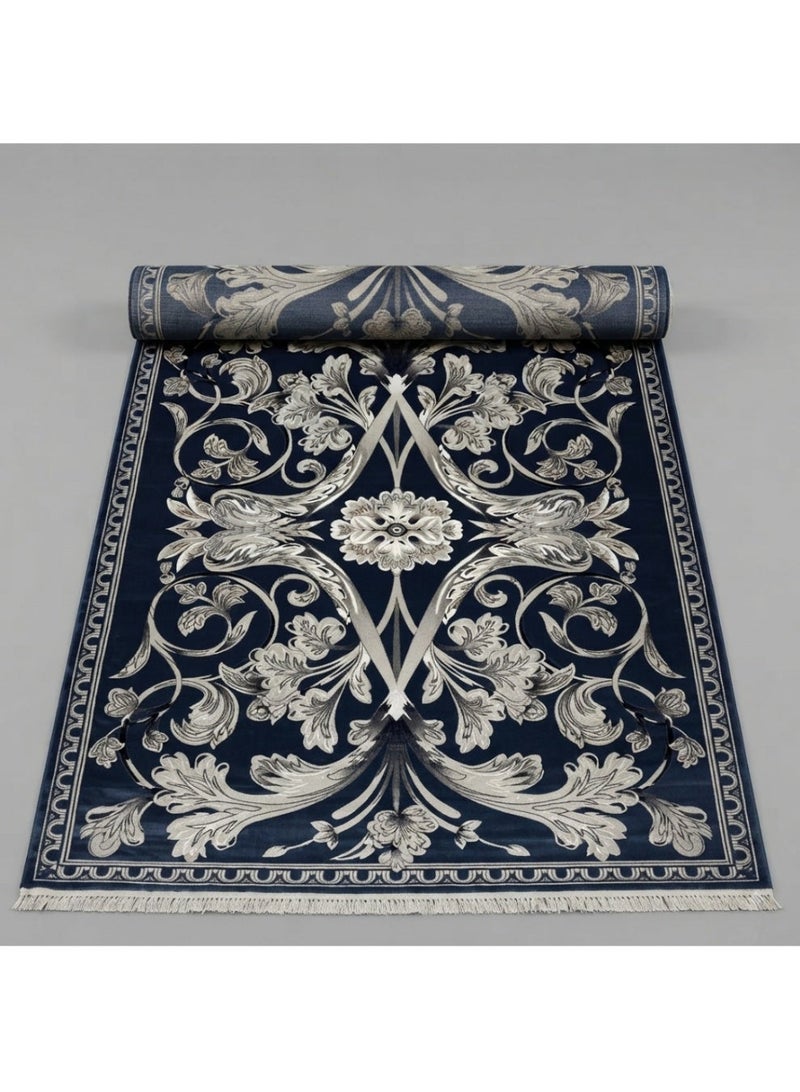 SMART HOME Large padded floor mat with a soft velvet surface and non-slip backing - Living room rug - Majlis rug - Lounge rug - Luxurious decorative rug - Elegant rug with modern patterns for living rooms and majlis - Size 300x200 cm - Suitable for everyday use and entertaining - Image 4
