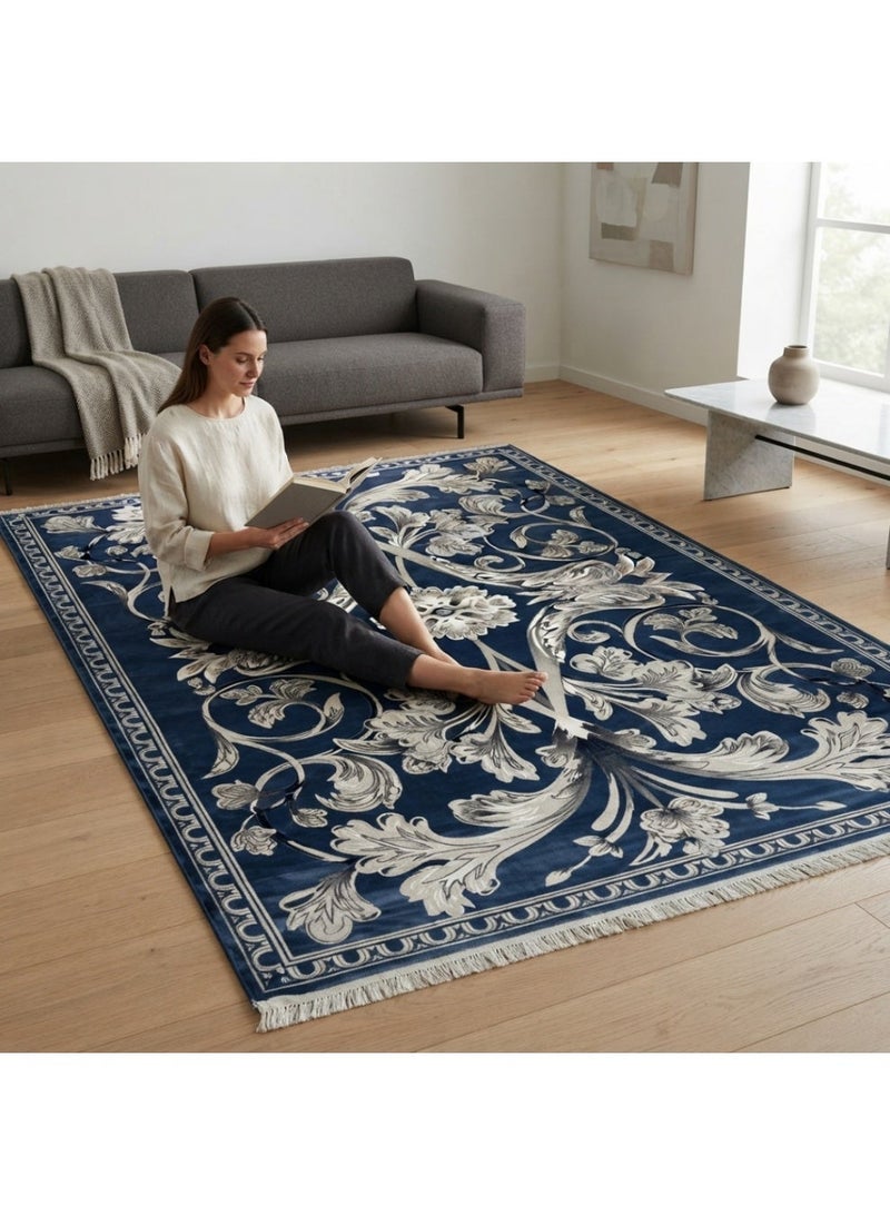 SMART HOME Large padded floor mat with a soft velvet surface and non-slip backing - Living room rug - Majlis rug - Lounge rug - Luxurious decorative rug - Elegant rug with modern patterns for living rooms and majlis - Size 300x200 cm - Suitable for everyday use and entertaining - Image 2
