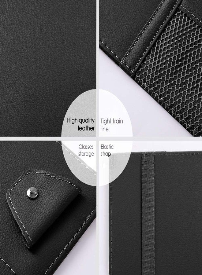 Pormasbenzer Leather Car Sun Visor Organizer with Net & Zipper, Ultra Light, Ultra Thin Design, Auto Interior Accessories Storage Pocket Pouch Car Truck Sun Visor Case Bag - Image 2