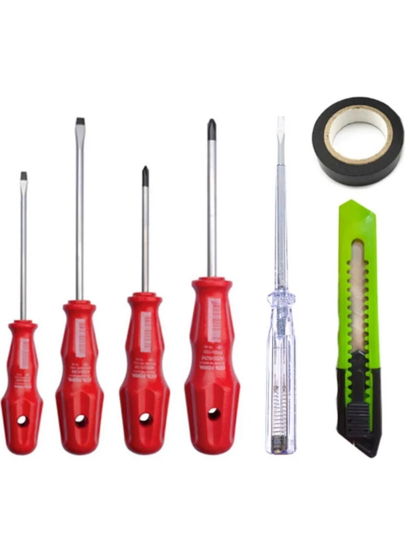 BarkoFix 7 Piece Repair Set 4-Piece Screwdriver Set + Control Pen + Utility Knife + Electrical Tape 7 Pieces